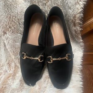 BCBGeneration Black Flats with Gold detail